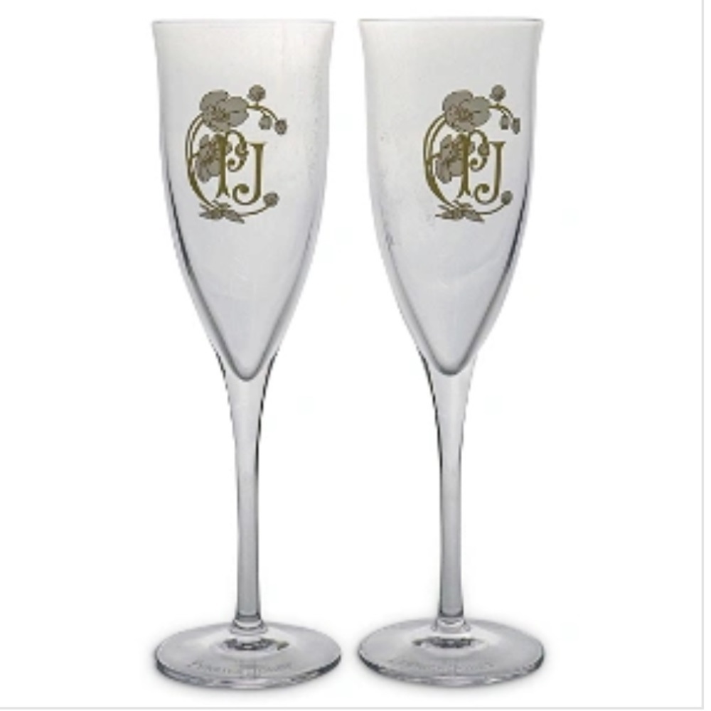 Vintage Perrier Jouet Belle Epoque Champagne Flutes Pair